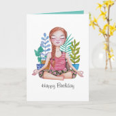 Meisje met Planten Kaart (Gele Bloem)