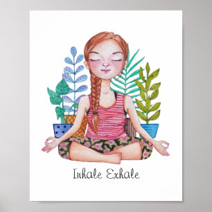 Meisje met Planten Poster