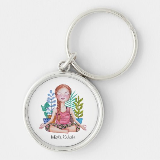 Meisje met Planten Sleutelhanger (Voorkant)