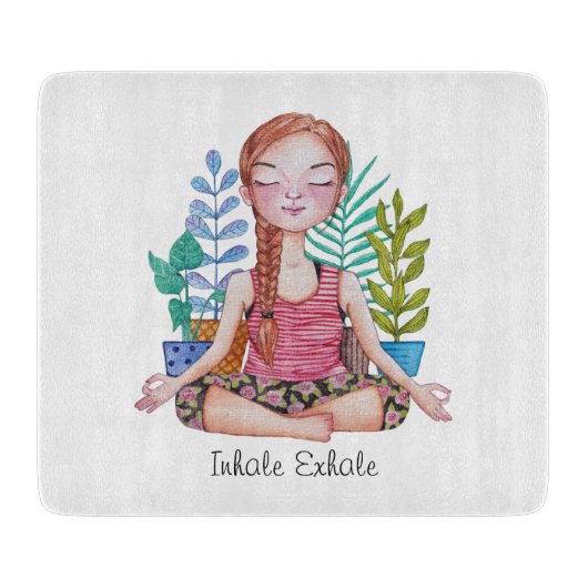 Meisje met Planten Snijplank (Voorkant)