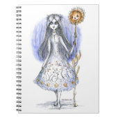 Meisje met Pumpkinflower Notitieboek (Voorkant)