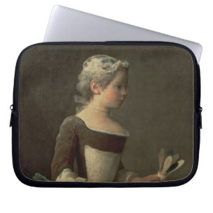 Meisje met Racket en Shuttlecock Laptop Sleeve