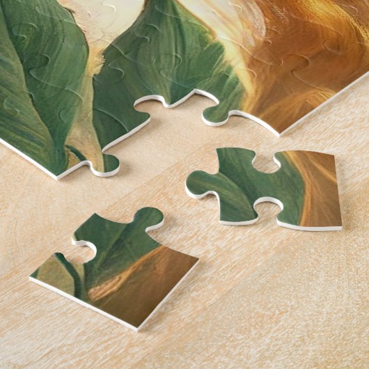 meisje met rode bloemen legpuzzel (Zijkant)