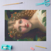   meisje met rode bloemen tissuepapier (Craft)