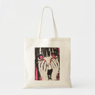 Meisje met rode nagels tote bag