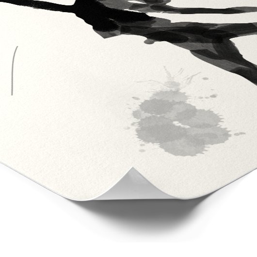 Meisje met rode paraplu schets Poster (Hoek)