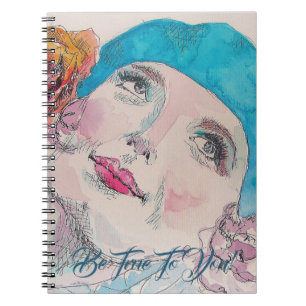 Meisje met rode rode roze beestjes notebook notitieboek