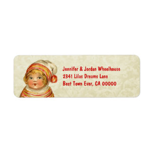 meisje met rood Pet CH201 Etiket