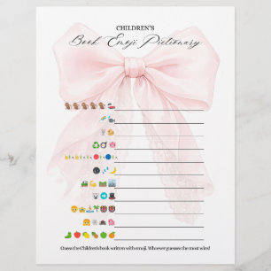 Meisje Met Roze Strik Moderne Baby Shower Spellen