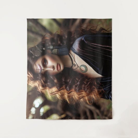 Meisje met sieraden wandkleed (Voorkant)