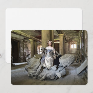 Meisje met speelgoed feestdagenkaart