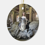 Meisje met speelgoed keramisch ornament (Links)