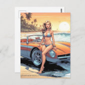 Meisje met sportwagen briefkaart (Voorkant / Achterkant)