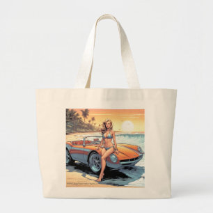 Meisje met sportwagen grote tote bag