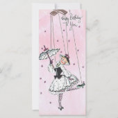 meisje met strans 'Birthday Flat Kaart' (Voorkant)