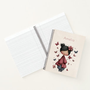 Meisje met toverstaf en vlinders notitieboek