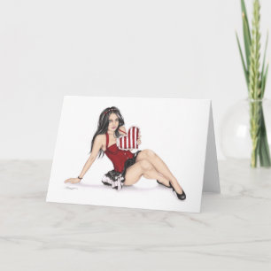 Meisje met Valentijn Wenskaart Feestdagen Kaart