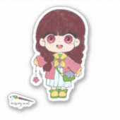 Meisje met ventilator sticker (Voorkant)