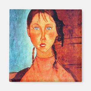 Meisje met vlechten, Modigliani Magneet