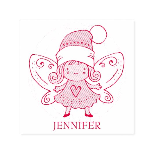 Meisje met vleugels  zelfinktende stempel (Design)