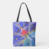 Meisje met vogelgriep Canvas tas Fantasy (Achterkant)