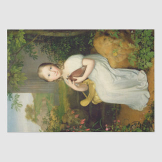 Meisje met vogelportret van Louise als kind Tissuepapier