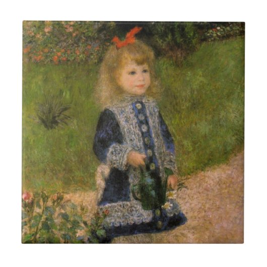 Meisje met Watercan van Renoir Tegeltje (Voorkant)