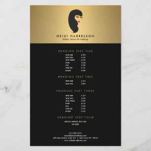 Meisje met Wimpers op Faux Goud Schoonheidsflyer Flyer