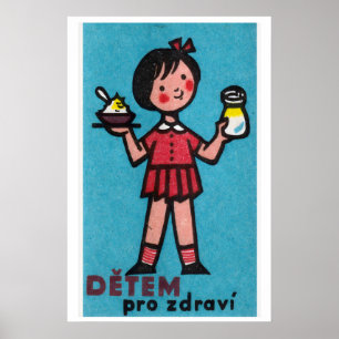 Meisje met yoghurt rode jurk - Matchbox Print