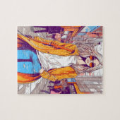 Meisje met Zonnebril op straat Legpuzzel (Horizontaal)