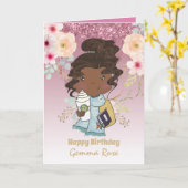 meisje met zwarte schaar - Veel thema's Kaart (Gele Bloem)