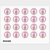 MEISJE MONKEY Tu Baby shower ballon sticker #3 (Vel)