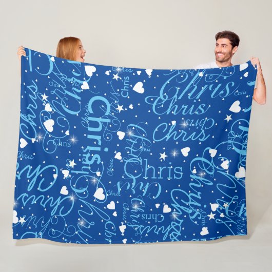 Meisje Naam Meisje Gepersonaliseerd Sky Blue Fleece Deken (In situ)