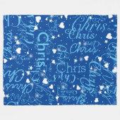 Meisje Naam Meisje Gepersonaliseerd Sky Blue Fleece Deken (Voorkant (Horizontaal))