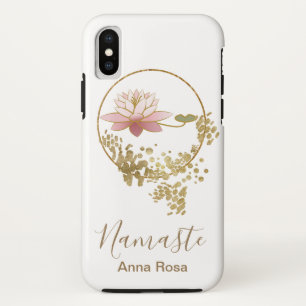 *~* Meisje Namaste Lotus Gold Glitter Zen White iPhone XS Hoesje