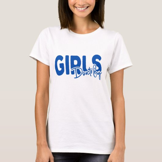 Meisje Niet huilen typografie wit T-shirt (Voorkant)