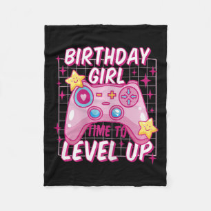 Meisje Niveau Ontgrendeld Video Game Verjaardag Gi Fleece Deken