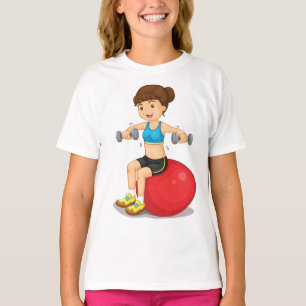 Meisje Oefening Met Gewichten Meisjes T-shirt