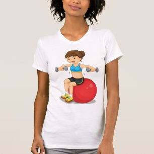 Meisje Oefening Met Gewichten Vrouwen T-shirt