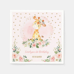 Meisje Oerwoud Baby shower Wilde Dieren Verjaardag Servet