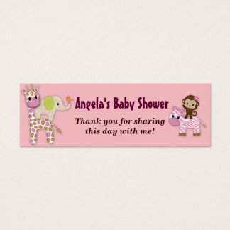 Meisje Oerwoud Safari Baby shower Favor Gift Label Mini Visitekaartjes