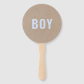 Meisje of jongen? | Rustic Kraft Baby shower Game Handwaaier (Achterkant)