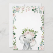 Meisje Olifant Baby Shower Kaart (Achterkant)