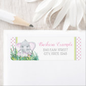 Meisje olifant retour adreslabels etiket (Insitu)