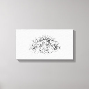 Meisje onder de Bloemen - Vintage Afbeelding Canvas Afdruk