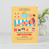 Meisje Onder de Duim Feestje aan het Strand Kaart (Staand voorkant)