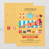 Meisje Onder de Duim Feestje aan het Strand Kaart (Voorkant / Achterkant)