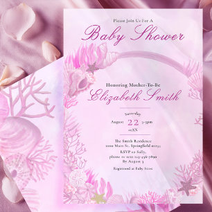 Meisje onder de zee Roze baby shower cute Kaart
