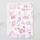 Meisje onder het Zee Baby shower Kaart (Achterkant)
