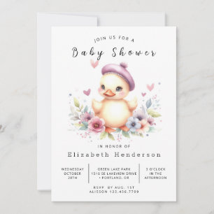 Meisje Online Duck Baby shower Kaart